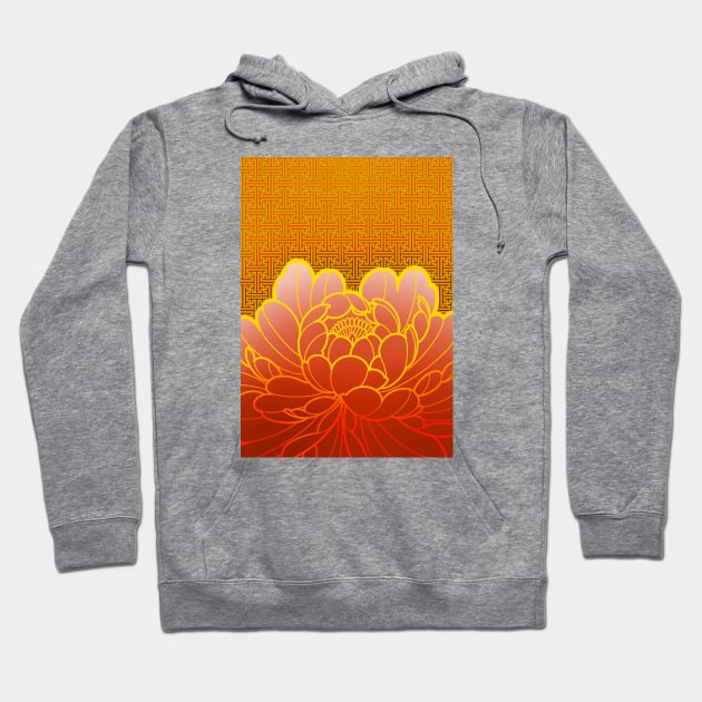 golden peony flower and sacred geometric pattern Hoodie by weilertsen